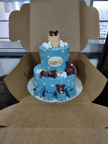 Birthday teddy bear theme cake
